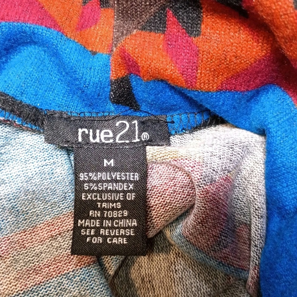 Rue 21 Aztec Print Dress Junior Womens Medium Cowl Neck Long Sleeve Western‎ - Picture 2 of 9
